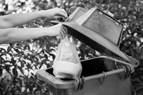 Professional waste removal team at work